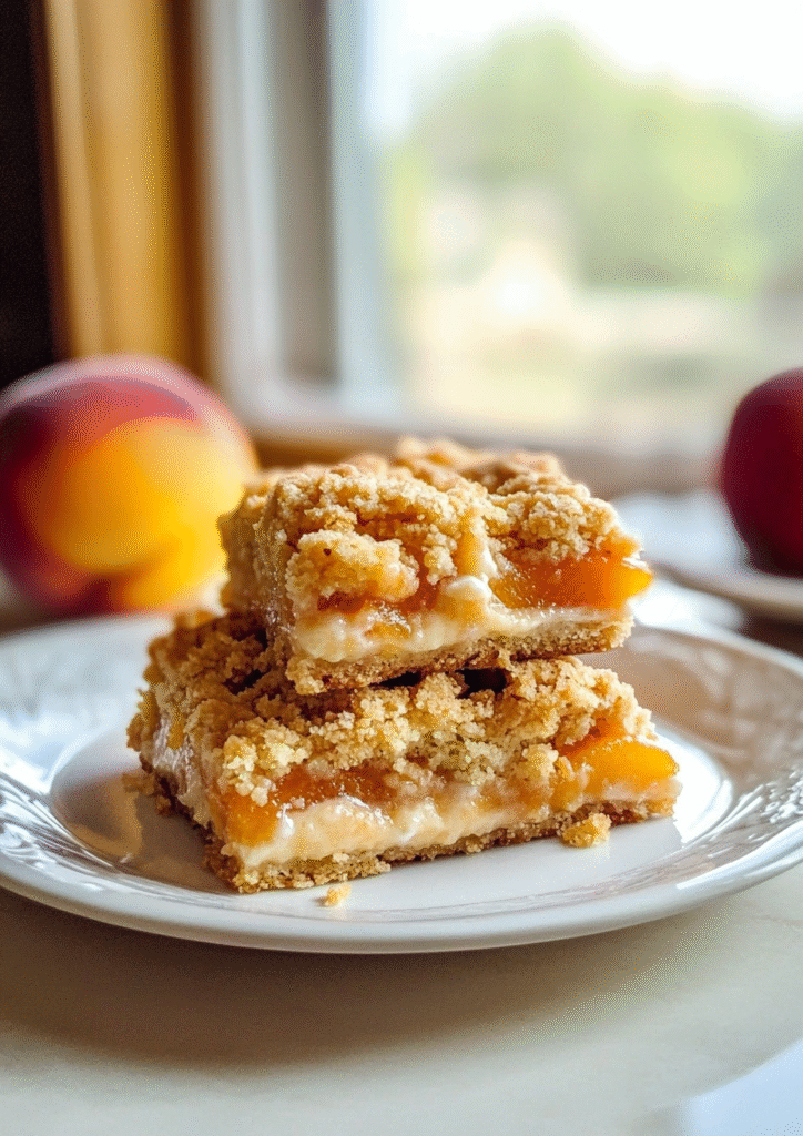 Peaches and Cream Crumble Bars