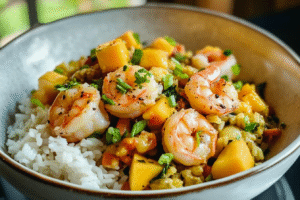 Shrimp Mango Rice Bowl