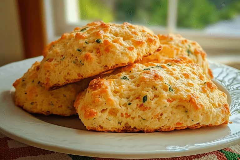 Cheddar garlic herb scones