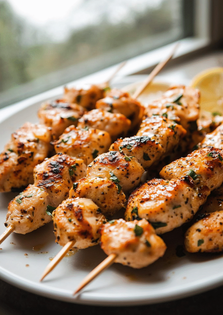 Garlic Parmesan Chicken Skewers