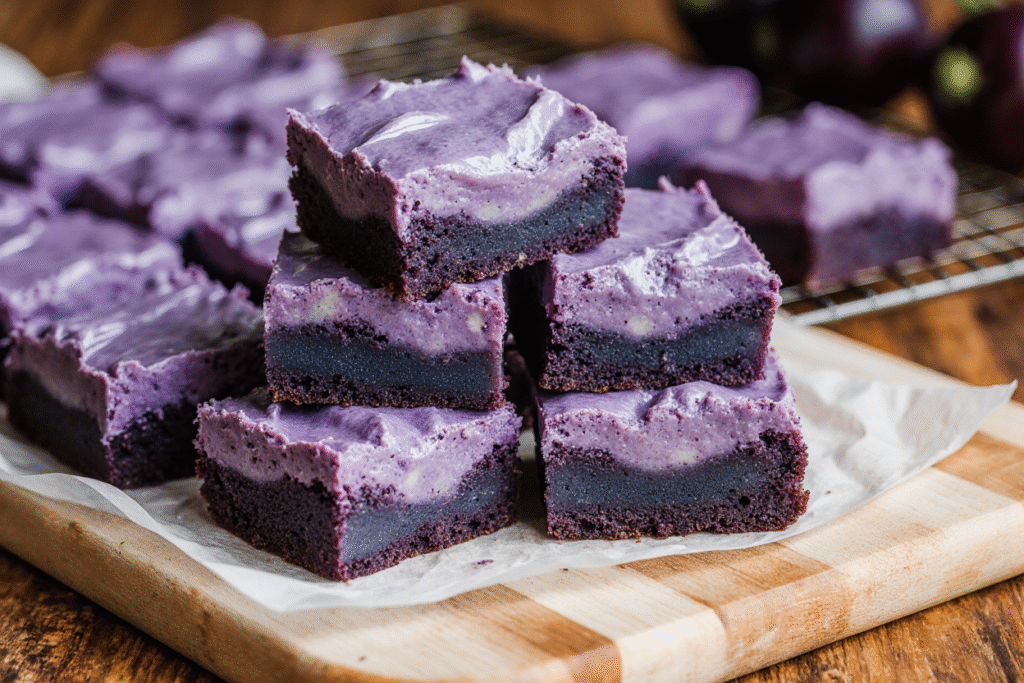 Fudgy Ube Brownies