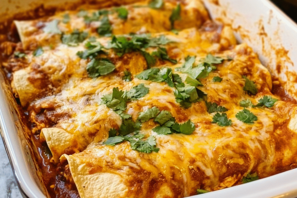 Shredded Chicken Enchiladas