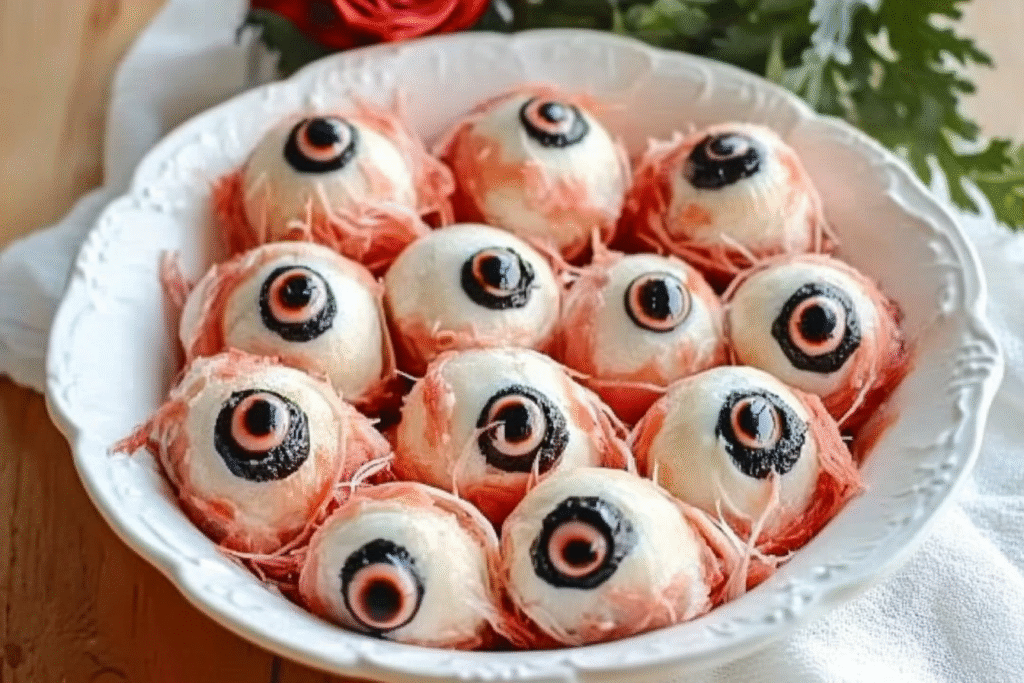 Mozzarella Eyeballs Halloween