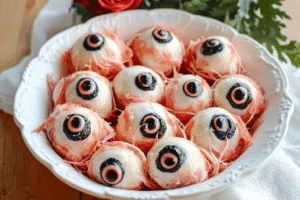 Mozzarella Eyeballs Halloween