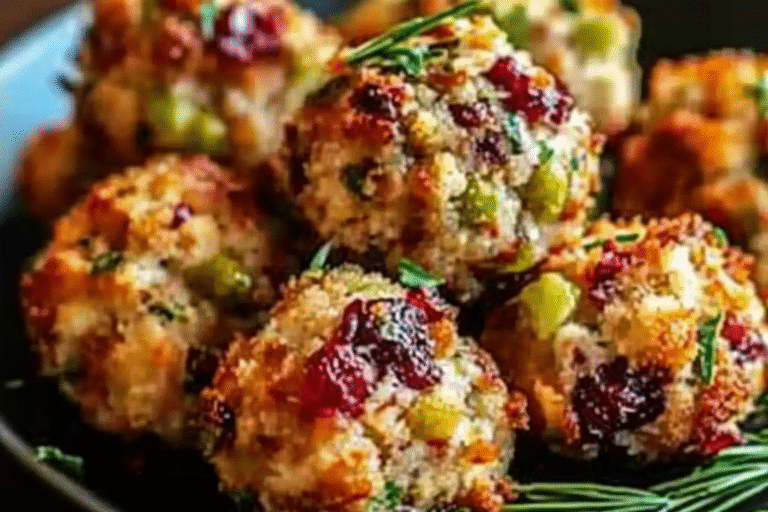 Cranberry Turkey Stuffing Balls