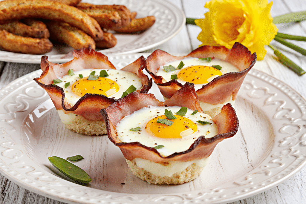 3 Ingredient Ham and Egg Cups