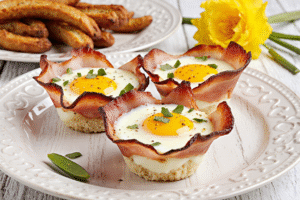 3 Ingredient Ham and Egg Cups