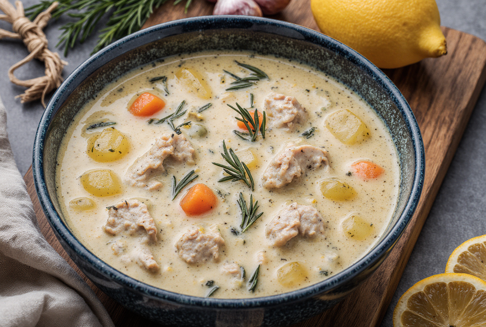 Mediterranean lemon chicken soup