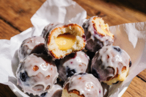 Blueberry Lemon Curd Donut Holes