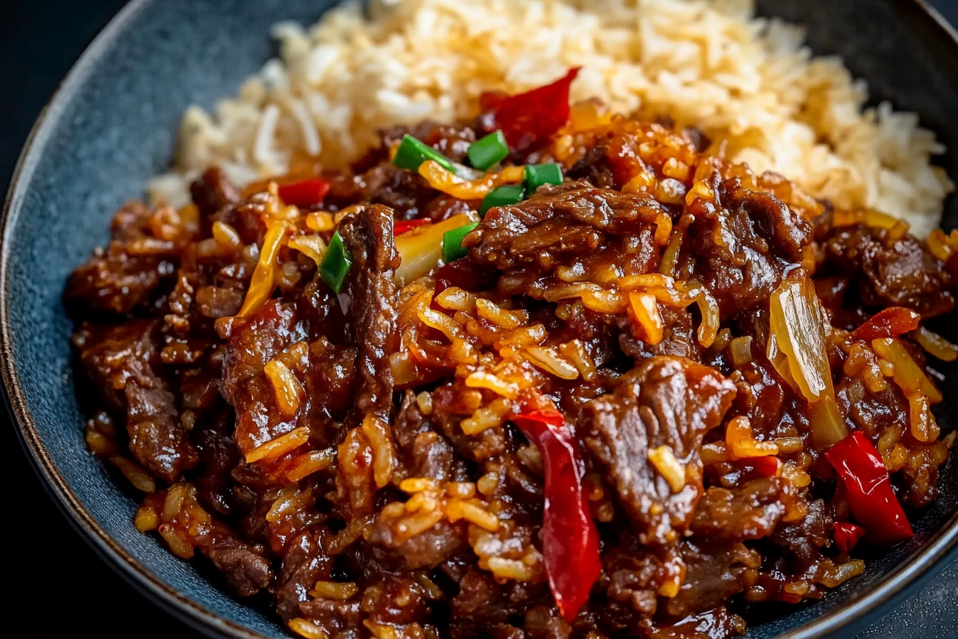 Crispy Chilli Beef Rice