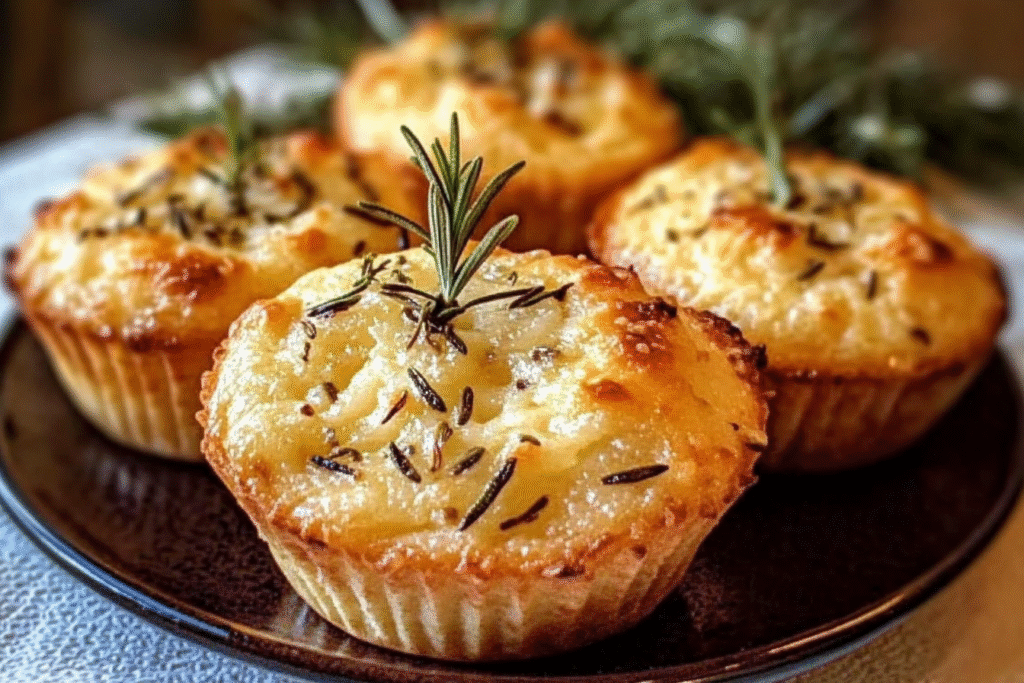 Garlic Rosemary Focaccia Muffins