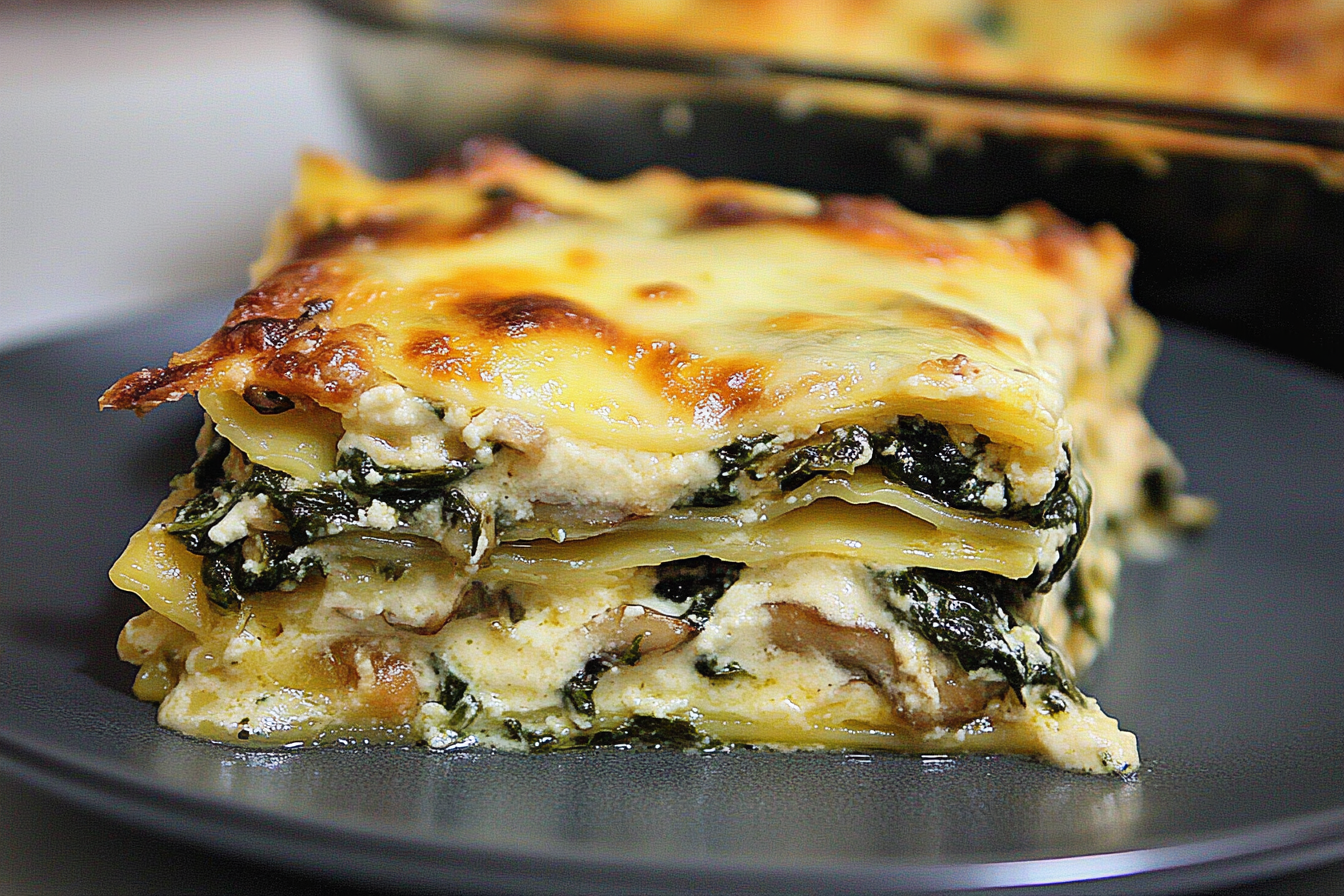 Creamy Spinach Mushroom Lasagna