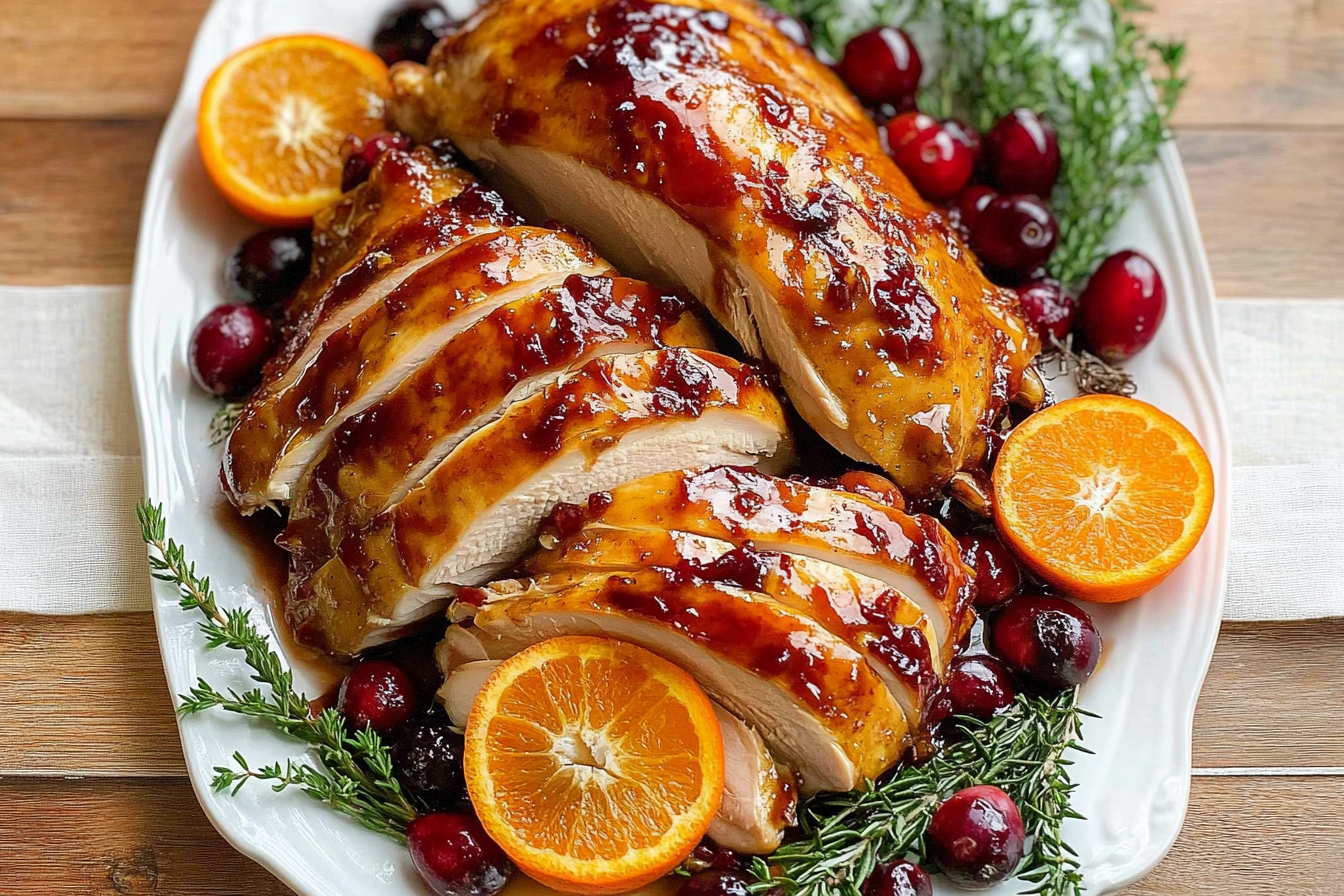cranberry orange glazed turkey breast