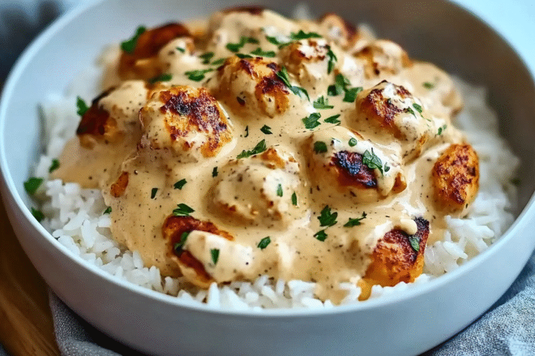 creamy smothered chicken and rice
