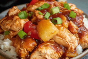Crockpot Pineapple BBQ Chicken