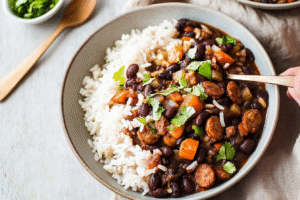 black beans and rice with sausage