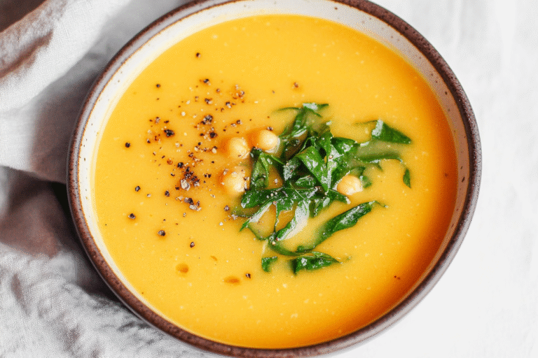 Creamy Garlic Chickpea Soup Recipe