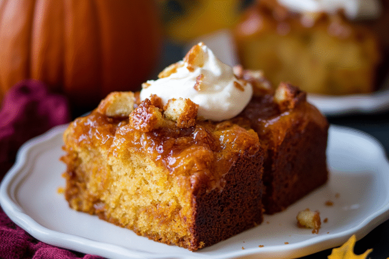 Pumpkin Bread with Vanilla Pudding