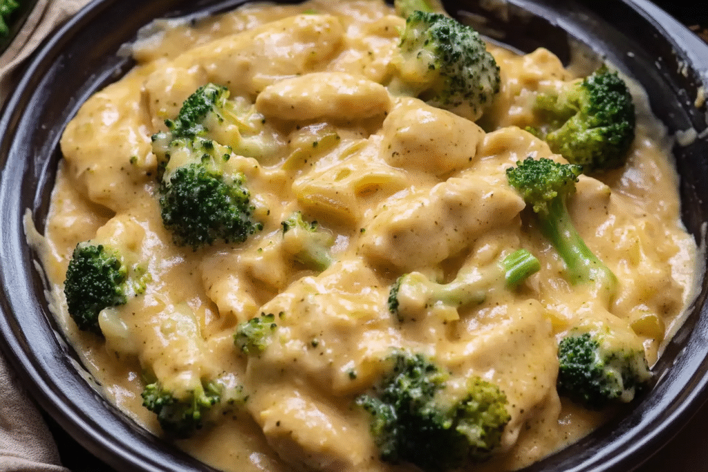 Crockpot Creamy Broccoli Cheddar Chicken