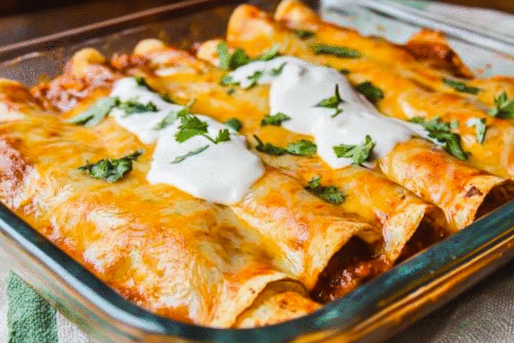 Easy Cheesy Ground Beef Enchiladas