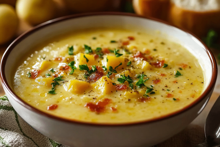 Cheddar Garlic Herb Potato Soup
