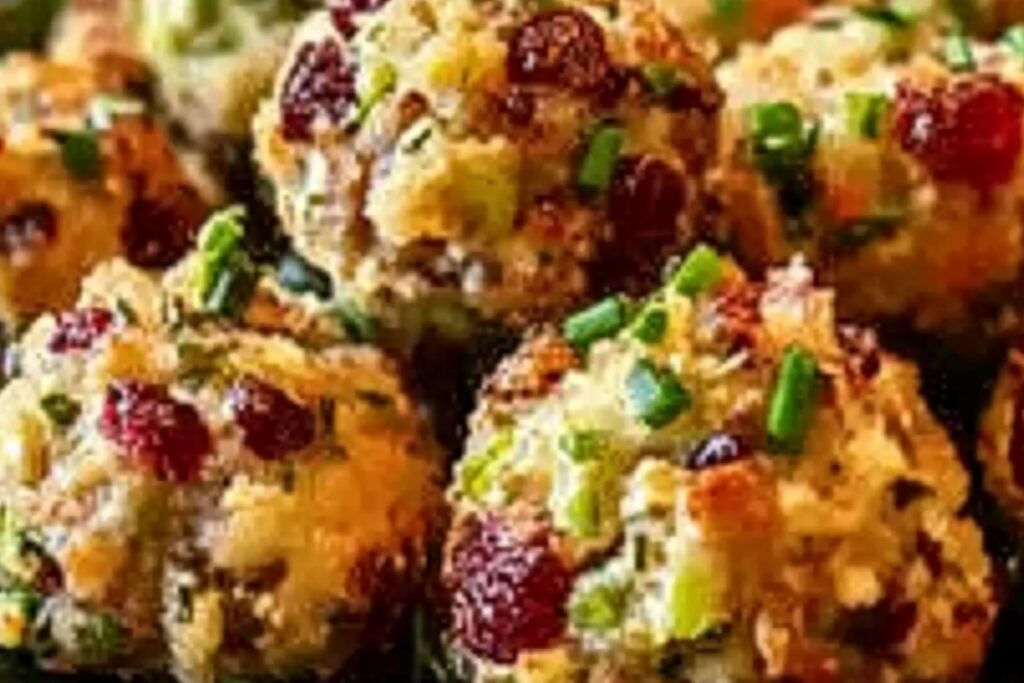 Cranberry Turkey Stuffing Balls