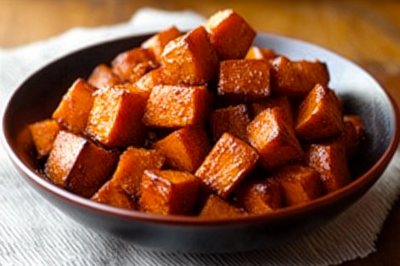 Roasted sweet potatoes with cinnamon and honey